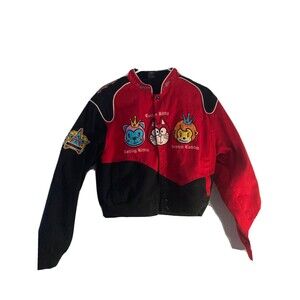 Raw Blue Lady Racing Jacket Red and Black XL Teddy  Cutie Kitty puppy Cubby
